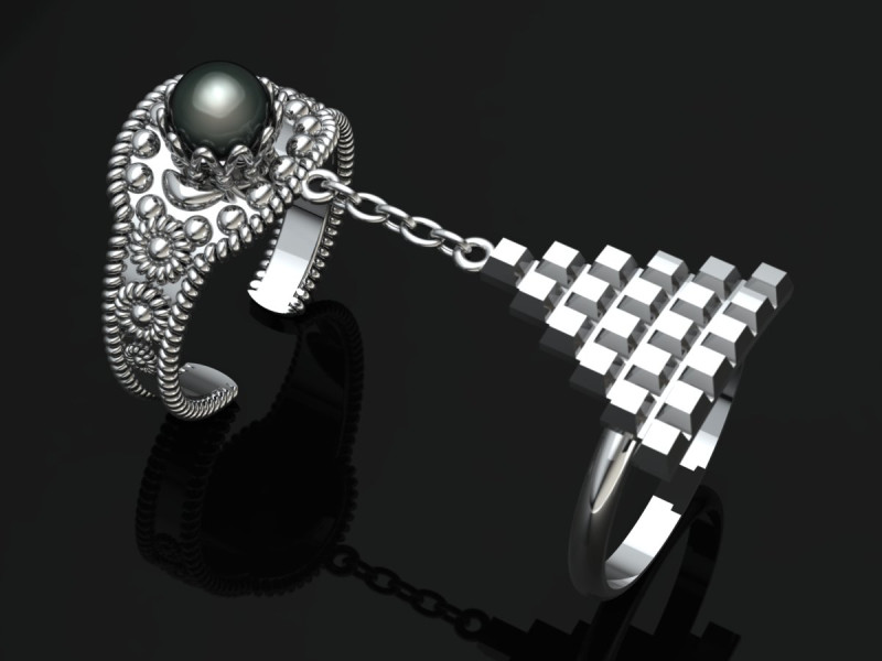 Silver Ring Printable Model Jewelry Gold Luxury 3D Print Model .c4d .max .obj .3ds .fbx .stl .blend