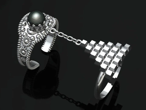 Cincin Perak Model Cetak Perhiasan Emas Mewah Model Cetak 3D