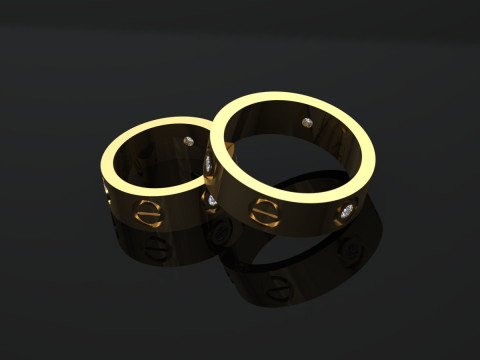 Wedding Ring Printable Model Jewelry Gold Luxury 3D Print Model