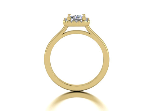 Radiant Gemstone Ring Printable Model Jewelry Gold Luxury 3D Print Model