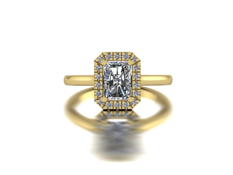 Radiant Gemstone Ring Printable Model Jewelry Gold Luxury 3D Print Model