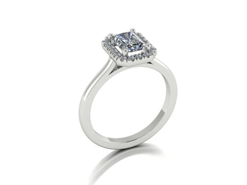 Radiant Gemstone Ring Printable Model Jewelry Gold Luxury 3D Print Model