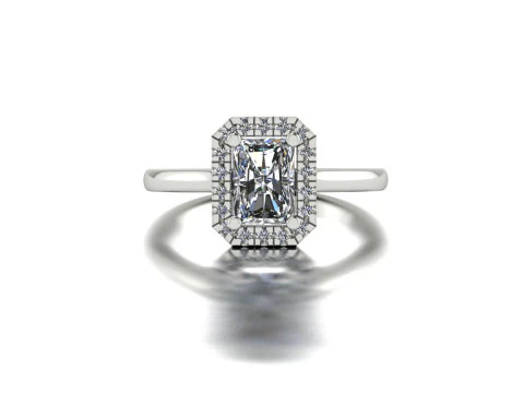 Radiant Gemstone Ring Printable Model Jewelry Gold Luxury 3D Print Model