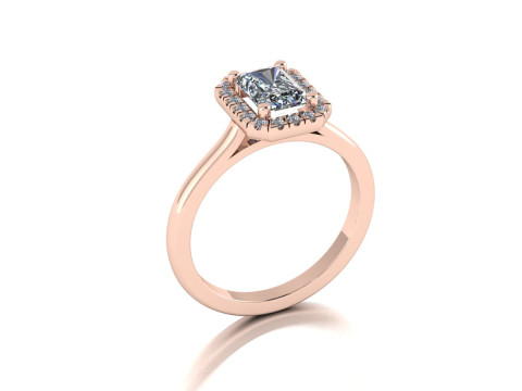 Radiant Gemstone Ring Printable Model Jewelry Gold Luxury 3D Print Model