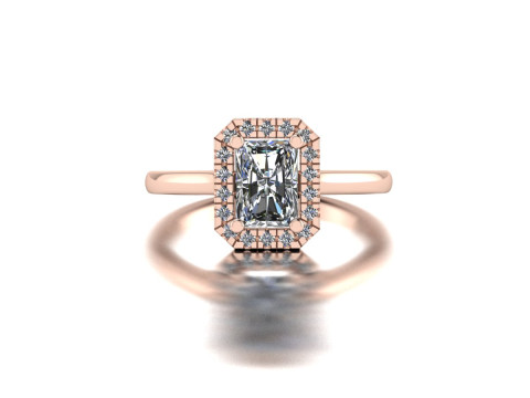 Radiant Gemstone Ring Printable Model Jewelry Gold Luxury 3D Print Model