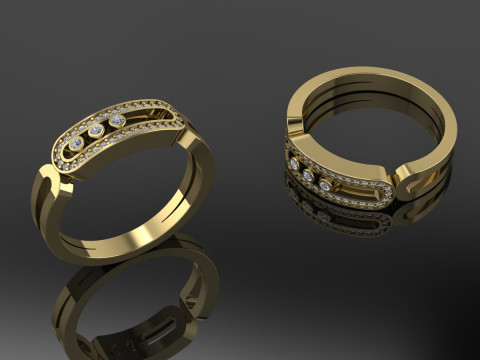 Messika Ring Printable Model Jewelry Gold Luxury 3D Print Model