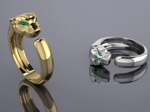 Panther Ring Printable Model Jewelry Gold Luxury 3D Print Model