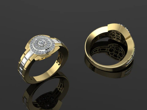 Elegant Ring Printable Model Jewelry Gold Luxury 3D Print Model