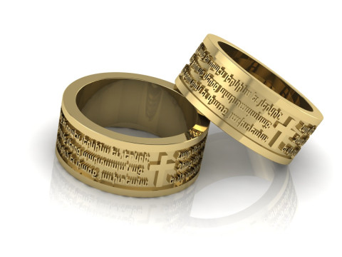 Armenian Prayer Ring Jewelry Gold Luxury 3D Print Model