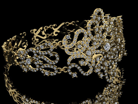 Elegant Bracelet Printable Model Jewelry Gold Luxury 3D Print Model