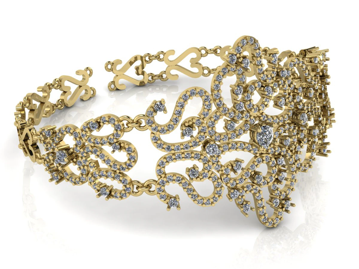 Elegant Bracelet Printable Model Jewelry Gold Luxury 3D Print Model .c4d .max .obj .3ds .fbx .stl .blend 