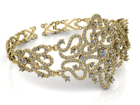 Bracciale elegante modello stampabile Gioielleria Gold Luxury Modello di stampa 3D