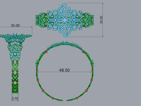 Elegant Bracelet Printable Model Jewelry Gold Luxury 3D Print Model