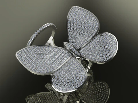 Butterfly Ring Printable Model Jewelry Gold Luxury 3D Print Model