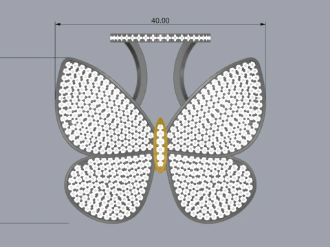 Butterfly Ring Printable Model Jewelry Gold Luxury 3D Print Model