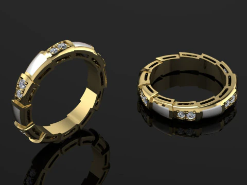 Bulgari Ring Printable Model Jewelry Gold Luxury 3D Print Model