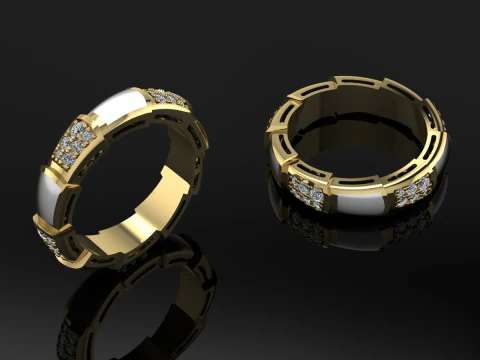 Bague Bulgari Mod&egrave;le Imprimable Bijoux Or Luxe Modèles 3D en vedette