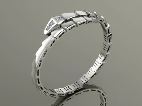 Bulgari Snake Bracelet Printable Model Jewelry Gold Luxury 3D Print Model