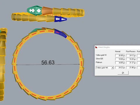 Bulgari Snake Bracelet Printable Model Jewelry Gold Luxury 3D Print Model