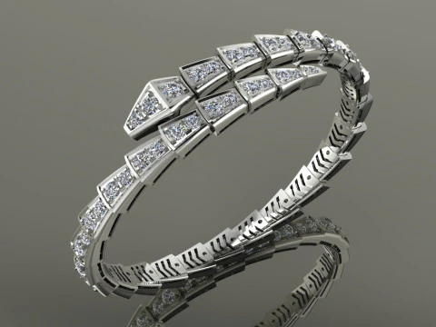 Bulgari Schlangenarmband Druckbares Modell Schmuck Gold Luxus 3D Druckmodell