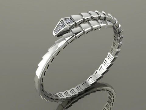 Schlangen-Armband von Bulgari, druckbares Modell, Schmuck, Gold, Luxus 3D Druckmodell