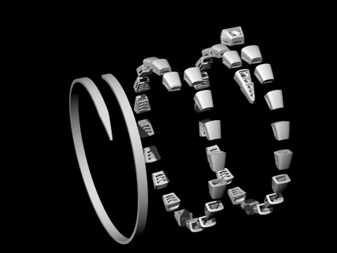 Schlangen-Armband von Bulgari, druckbares Modell, Schmuck, Gold, Luxus 3D Druckmodell