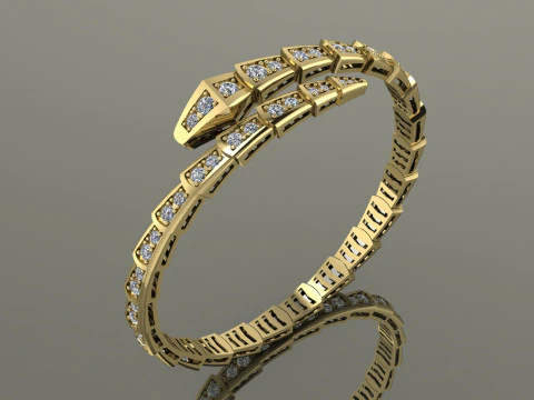 Bulgari Schlangenarmband Druckbares Modell Schmuck Gold Luxus 3D Druckmodell