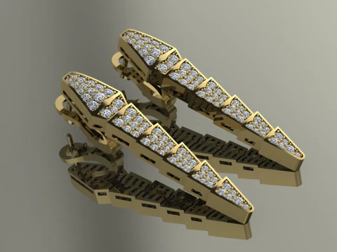 Snake Bulgari Earrings Printable Model Jewelry Gold Luxury 3D Print Model