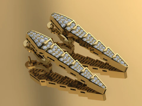Snake Bulgari Earrings Printable Model Jewelry Gold Luxury 3D Print Model