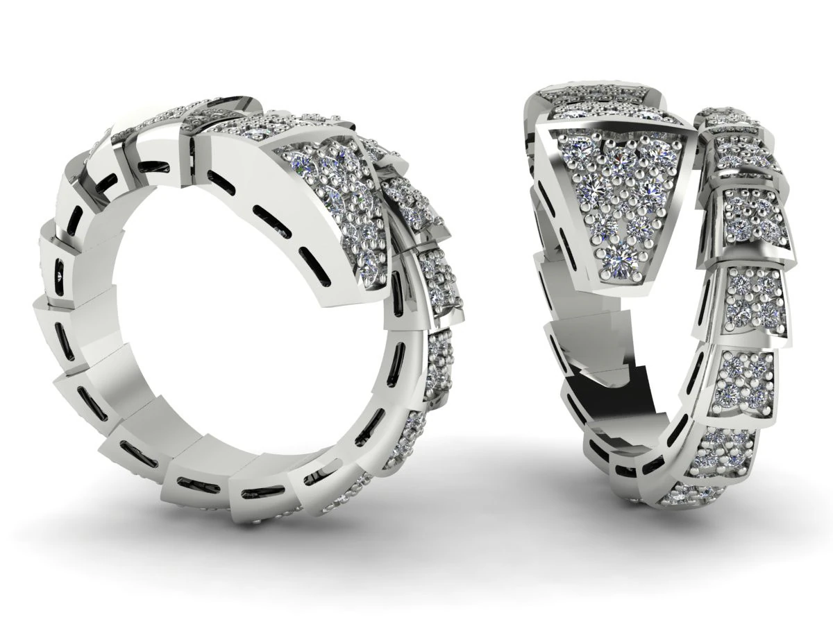 Bulgari Snake Ring Printable Model Jewelry Gold Luxury 3D Print Model .c4d .max .obj .3ds .fbx .stl .blend 