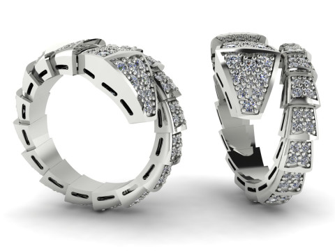 Bulgari Snake Ring Printable Model Jewelry Gold Luxury 3D Print Model