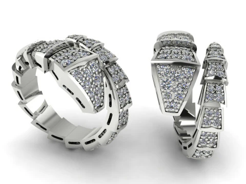 Bulgari Snake Ring Printable Model Jewelry Gold Luxury 3D Print Model