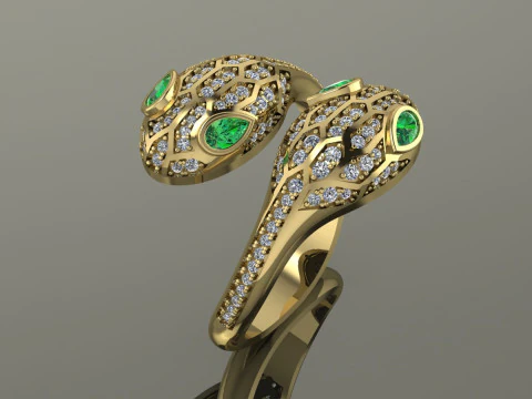 Bulgari Snake Ring Printable Model Jewelry Gold Luxury 3D Print Model