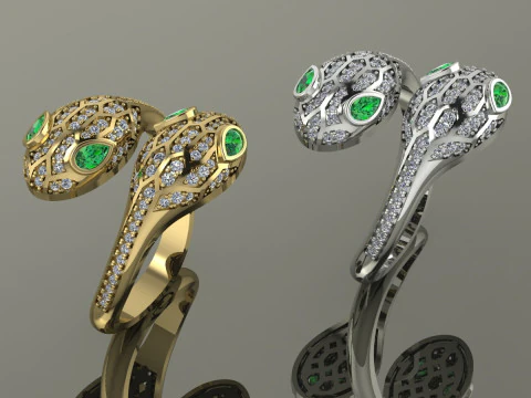 Bulgari Snake Ring Printable Model Jewelry Gold Luxury 3D Print Model
