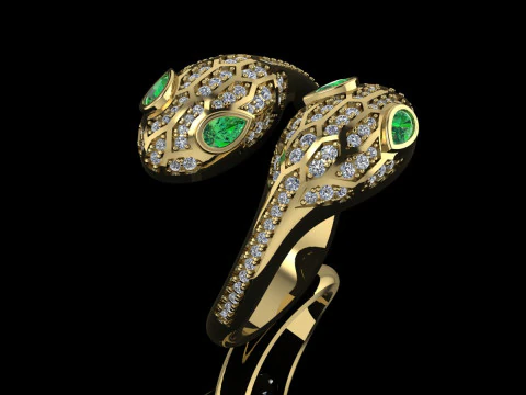 Bulgari Snake Ring Printable Model Jewelry Gold Luxury 3D Print Model