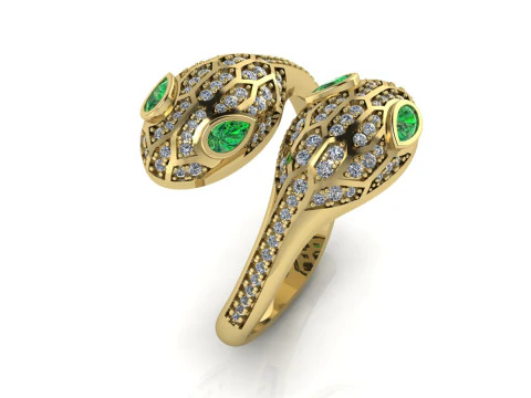 Bulgari Snake Ring Printable Model Jewelry Gold Luxury 3D Print Model
