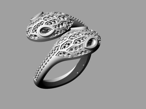 Bulgari Snake Ring Printable Model Jewelry Gold Luxury 3D Print Model