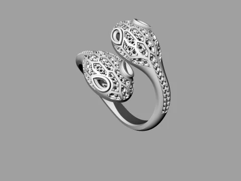 Bulgari Snake Ring Printable Model Jewelry Gold Luxury 3D Print Model