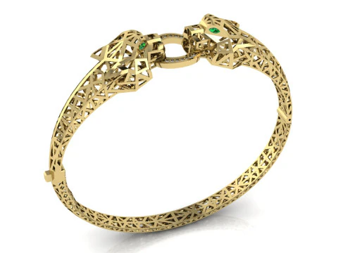 Panther Bracelet Printable Model Jewelry Gold Luxury 3D Print Model