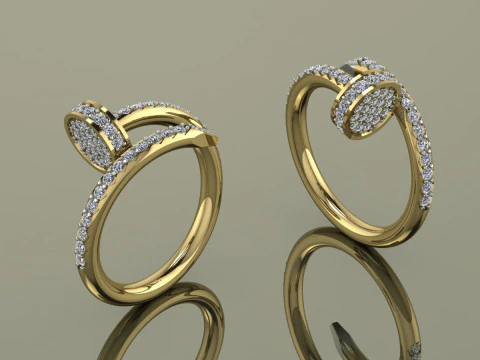 Nail Ring Printable Model Jewelry Gold Luxury 3D Print Model