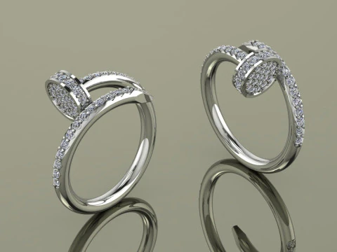 Nail Ring Printable Model Jewelry Gold Luxury 3D Print Model