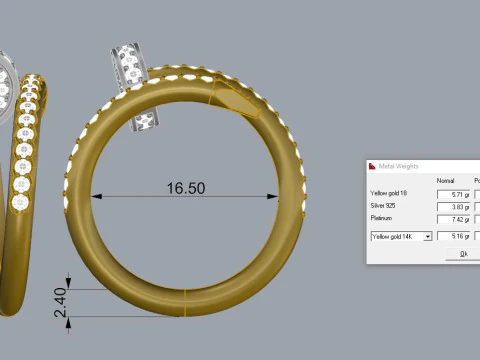 Nail Ring Printable Model Jewelry Gold Luxury 3D Print Model