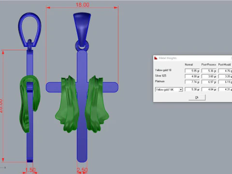 Cross Pendant Jewelry Gold Luxury 3D Print Model