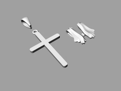 Cross Pendant Jewelry Gold Luxury 3D Print Model