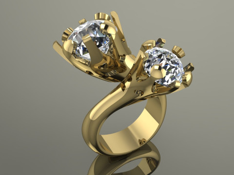 Elegant Ring Printable Model Jewelry Gold Luxury 3D Print Model