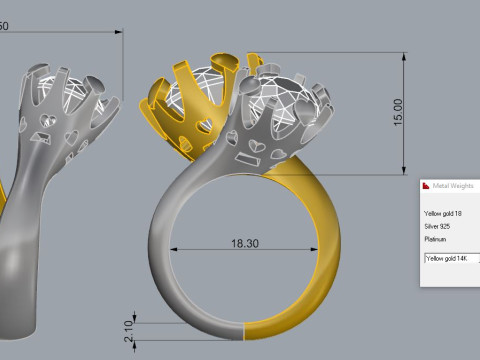 Elegant Ring Printable Model Jewelry Gold Luxury 3D Print Model