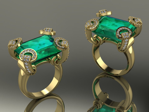 Elegant Ring Printable Model Jewelry Gold Luxury 3D Print Model