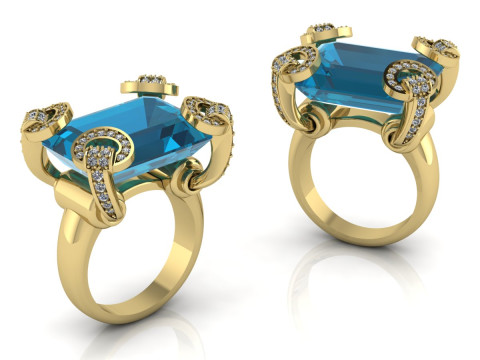 Elegant Ring Printable Model Jewelry Gold Luxury 3D Print Model