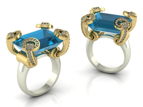 Elegant Ring Printable Model Jewelry Gold Luxury 3D Print Model