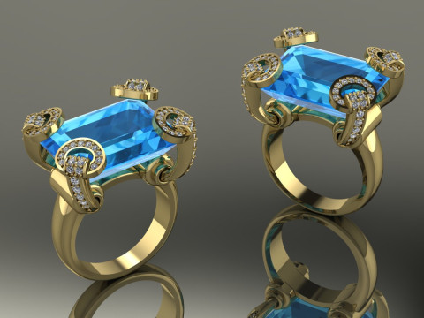 Elegant Ring Printable Model Jewelry Gold Luxury 3D Print Model